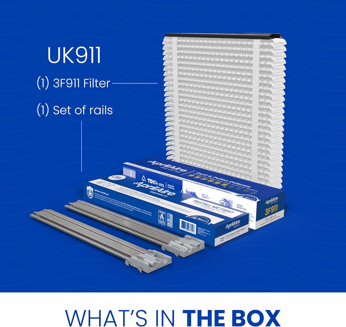 AprilAire UK911 (Replaces 910) MERV 11 TriPure Filter with Upgrade Rails