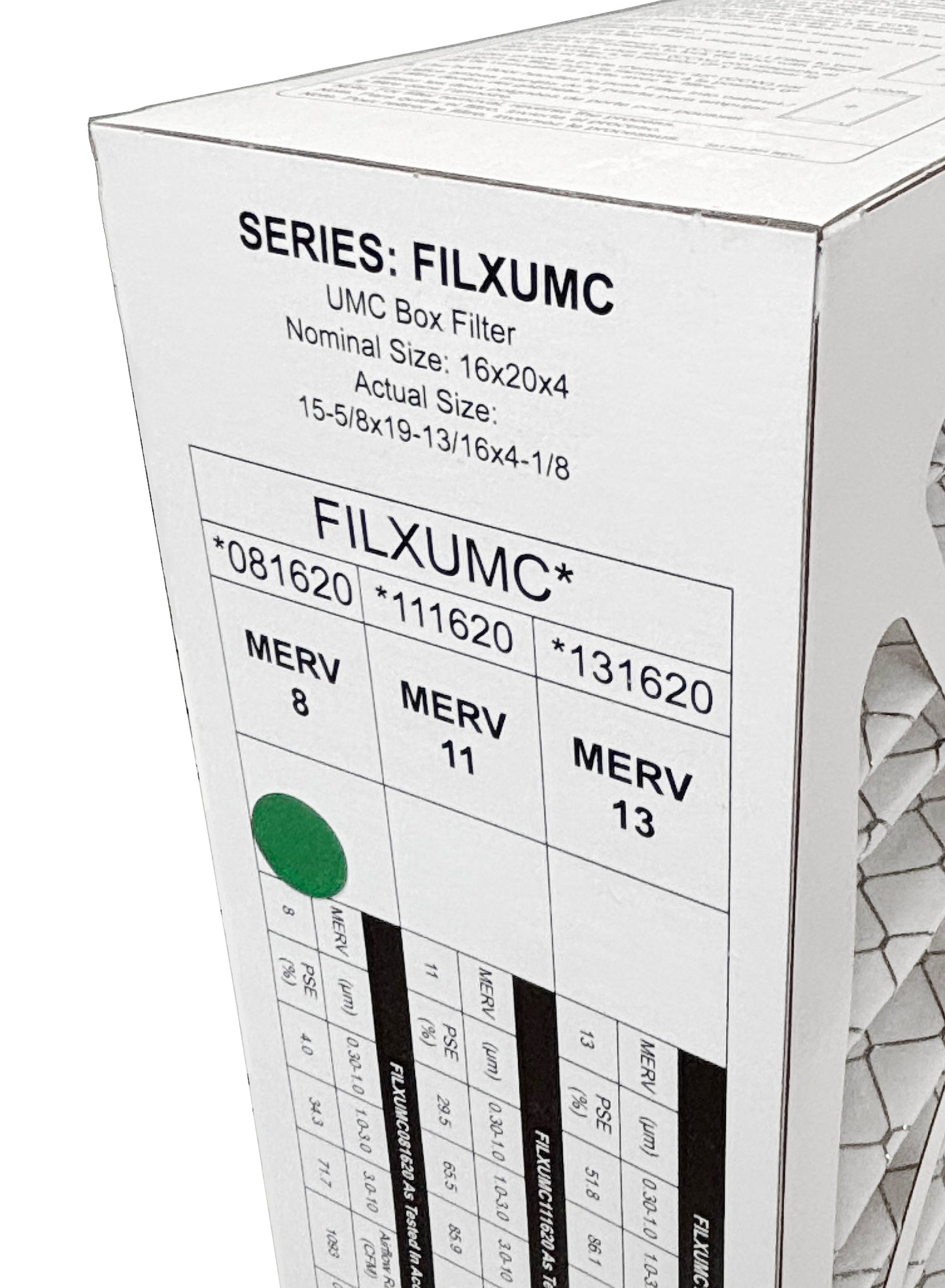 Carrier & Bryant FILXUMC081620 - 16" x 20" x 4" Pleated Air Filter, MERV 8 replaces old part # FILXXFNC0017