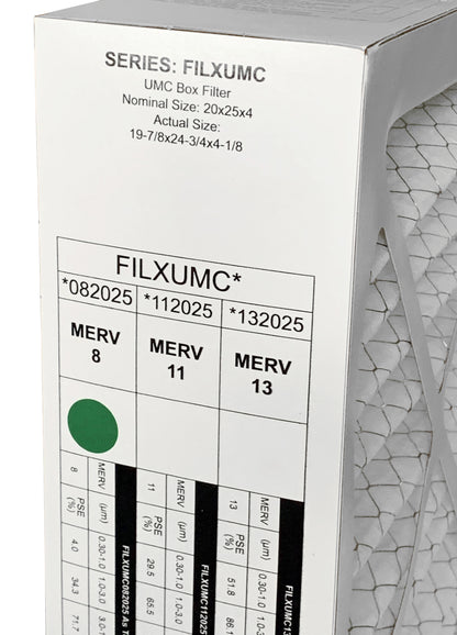 Carrier & Bryant FILXUMC082025 - 20" x 25" x 4" Pleated Air Filter, MERV 8 replaces old part # FILXXCAR0020