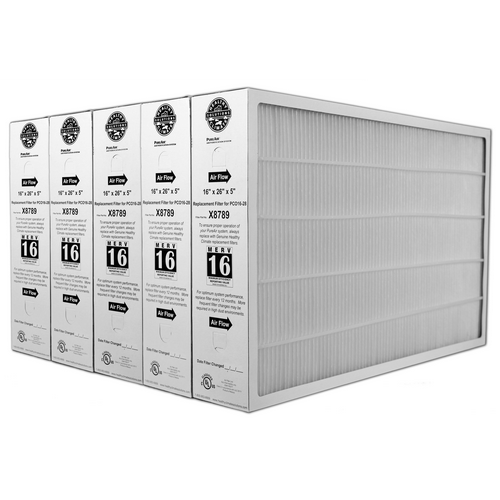 Lennox X8789 PCO16-28 | 16" x 26" x 5" MERV 16 PureAir Filter (5-Pack)