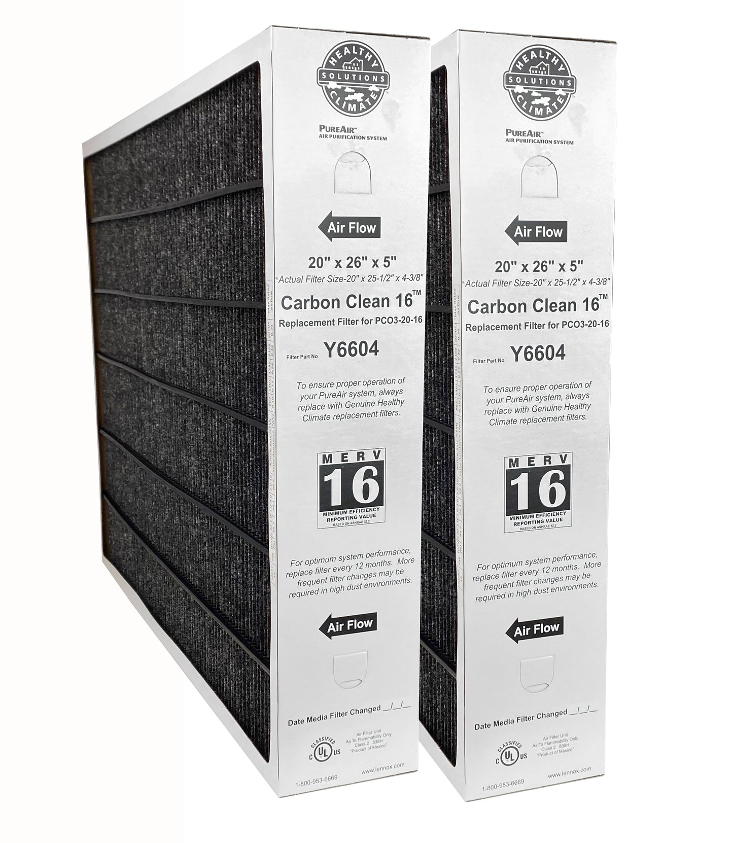 Lennox Y6604- PureAir PCO3-20-16 MERV 16 Filter- 20" x 26" x 5"