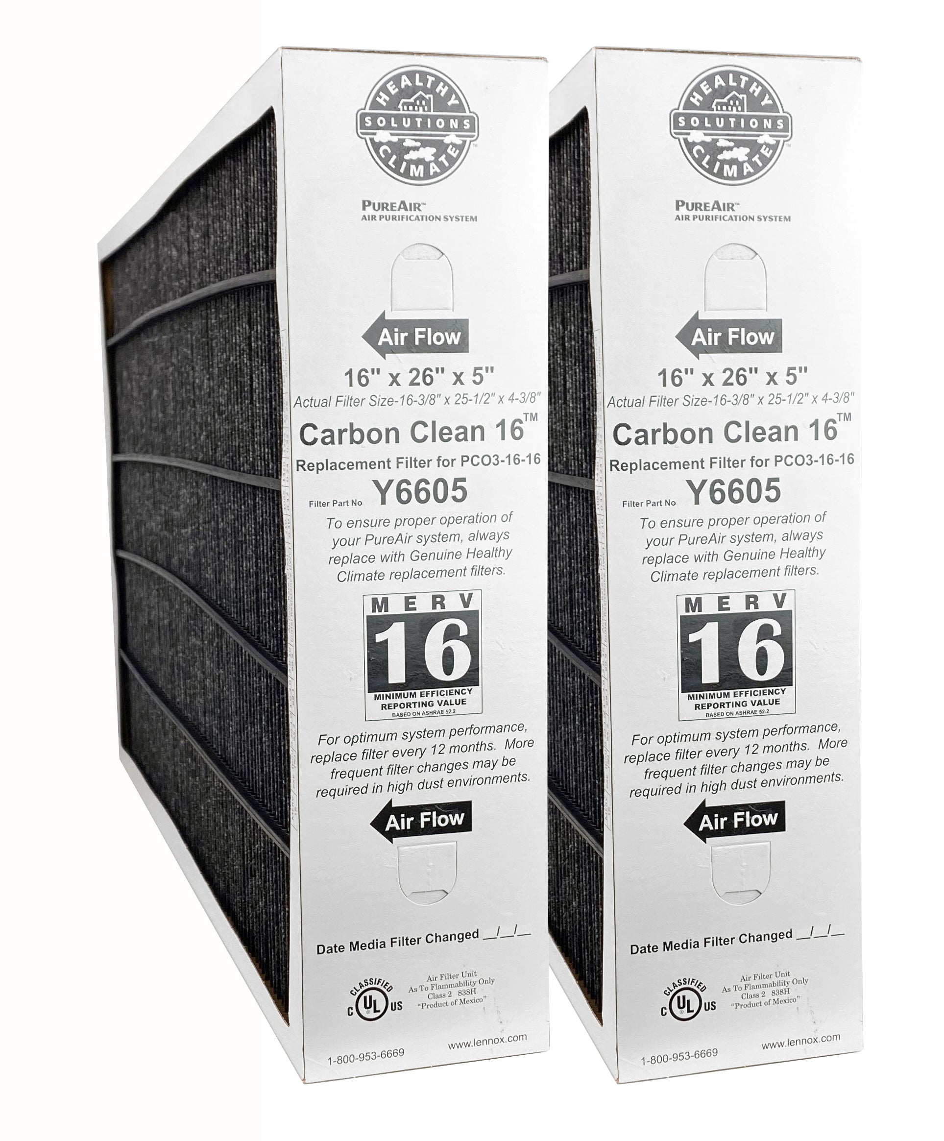 Lennox Y6605- PureAir PCO3-16-16 MERV 16 Filter- 16