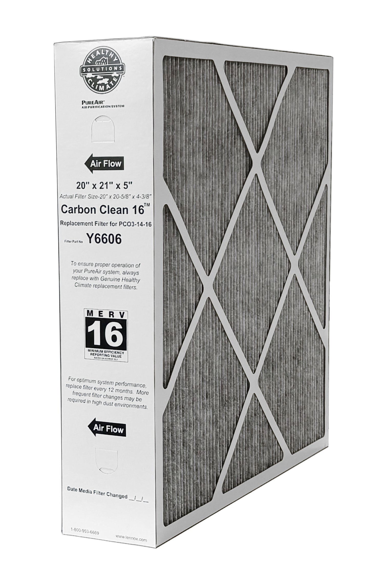Lennox Y6606 - PureAir PCO3-14-16 MERV 16 Filter- 20" x 21" x 5"
