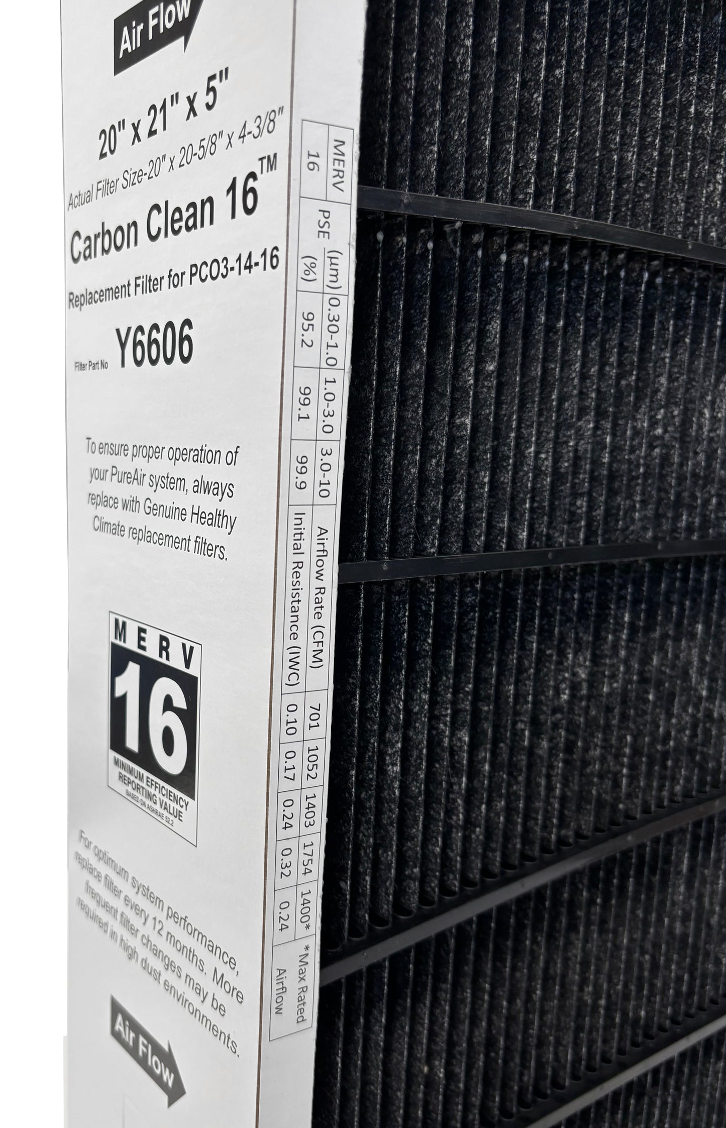 Lennox Y6606 - PureAir PCO3-14-16 MERV 16 Filter- 20" x 21" x 5"