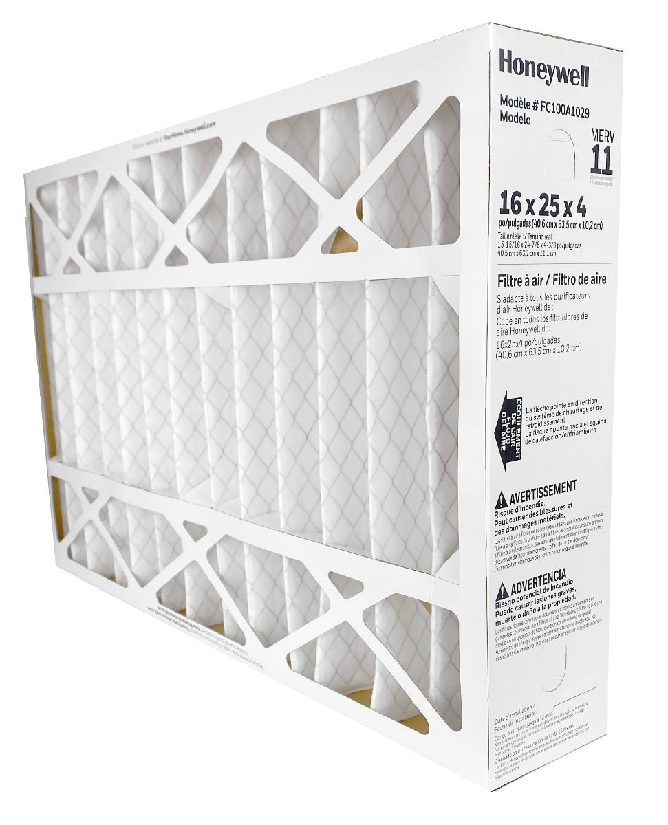 Honeywell FC100A1029 Replacement Air Filter 16x25x4 MERV 11 Pleated Media
